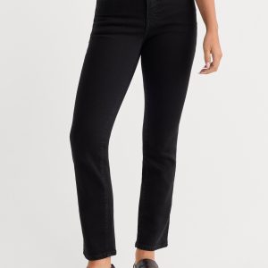 SOFT TECH GOOD PETITE STRAIGHT JEANS|BLACK001