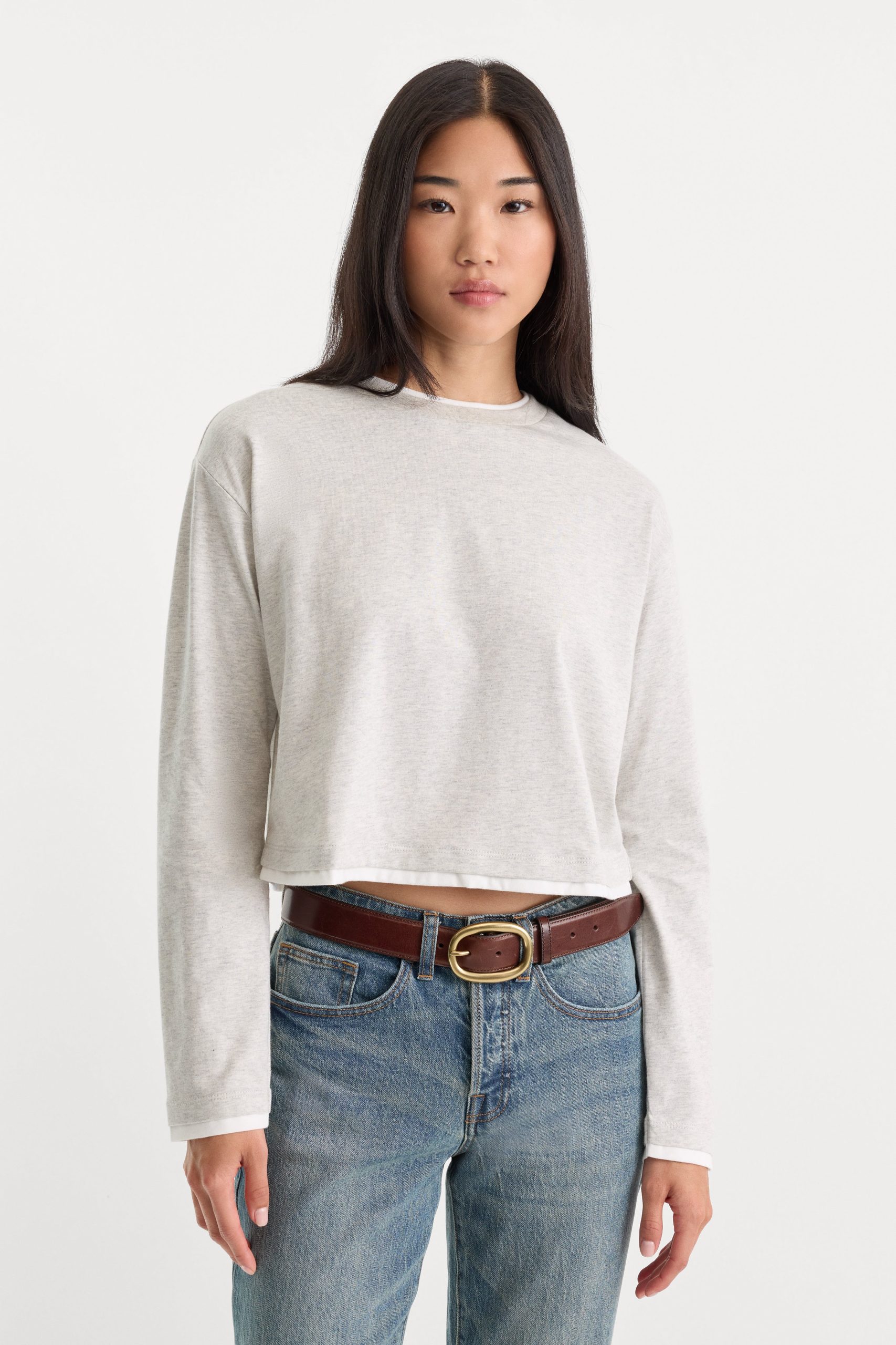 THE LONG SLEEVE LAYERED TEE | VINTAGE GREY - Image 2
