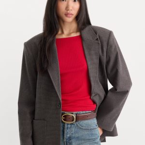 THE OVERSIZED BLAZER | CHARCOAL MINI HOUNDSTOOTH