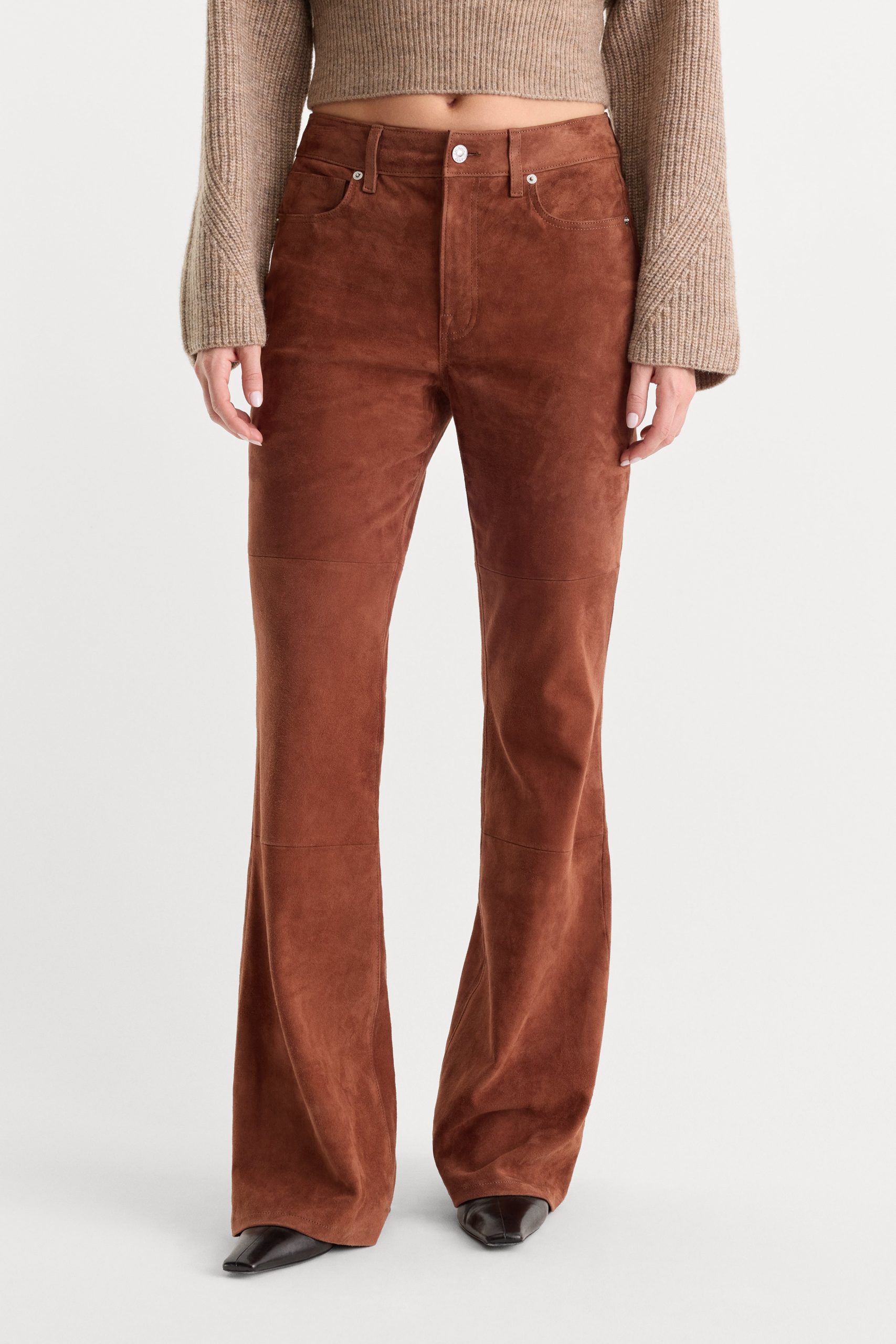 SUEDE GOOD LEGS FLARE PANT | CAFE CLAY - Image 2