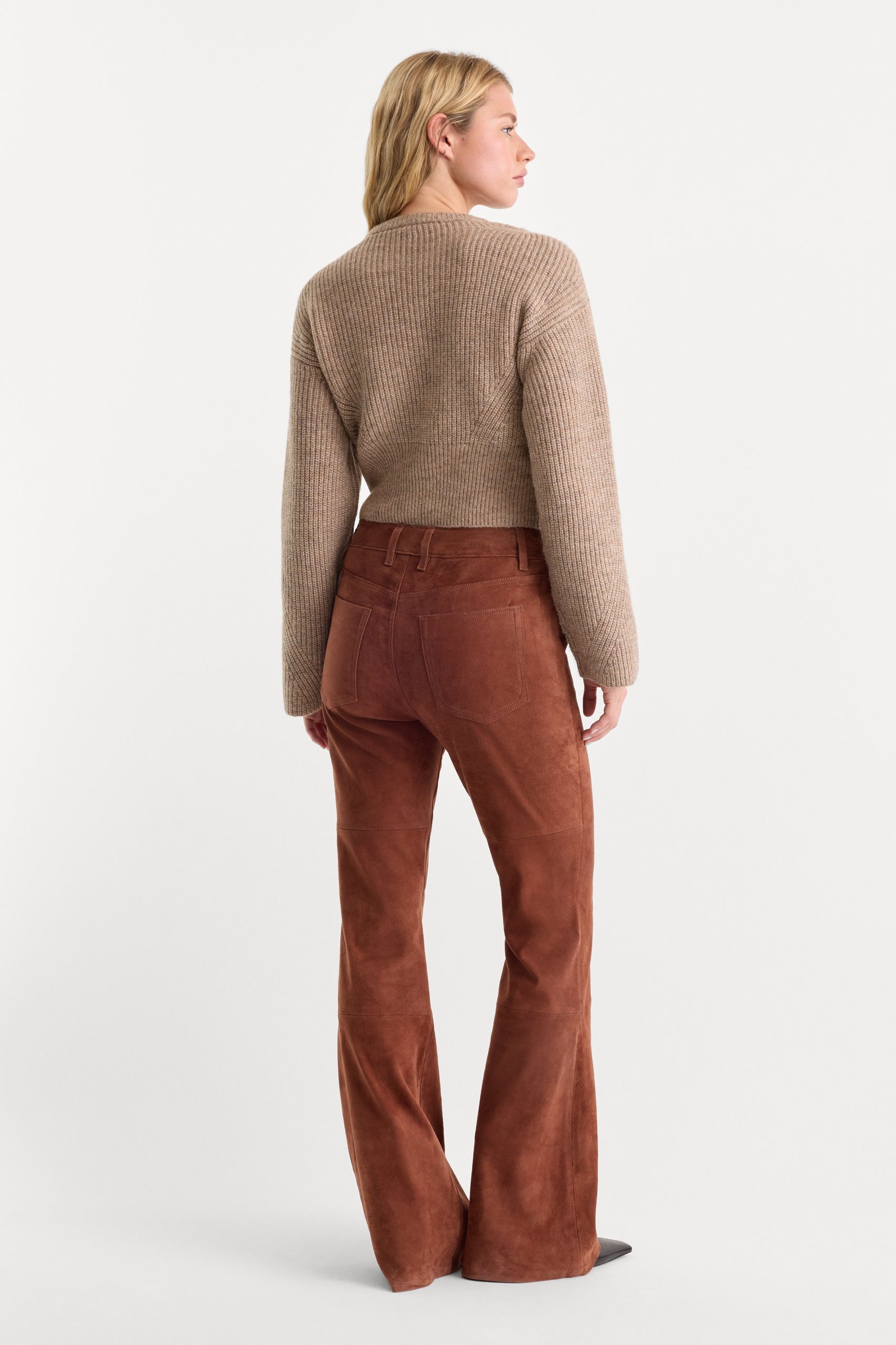 SUEDE GOOD LEGS FLARE PANT | CAFE CLAY - Image 6