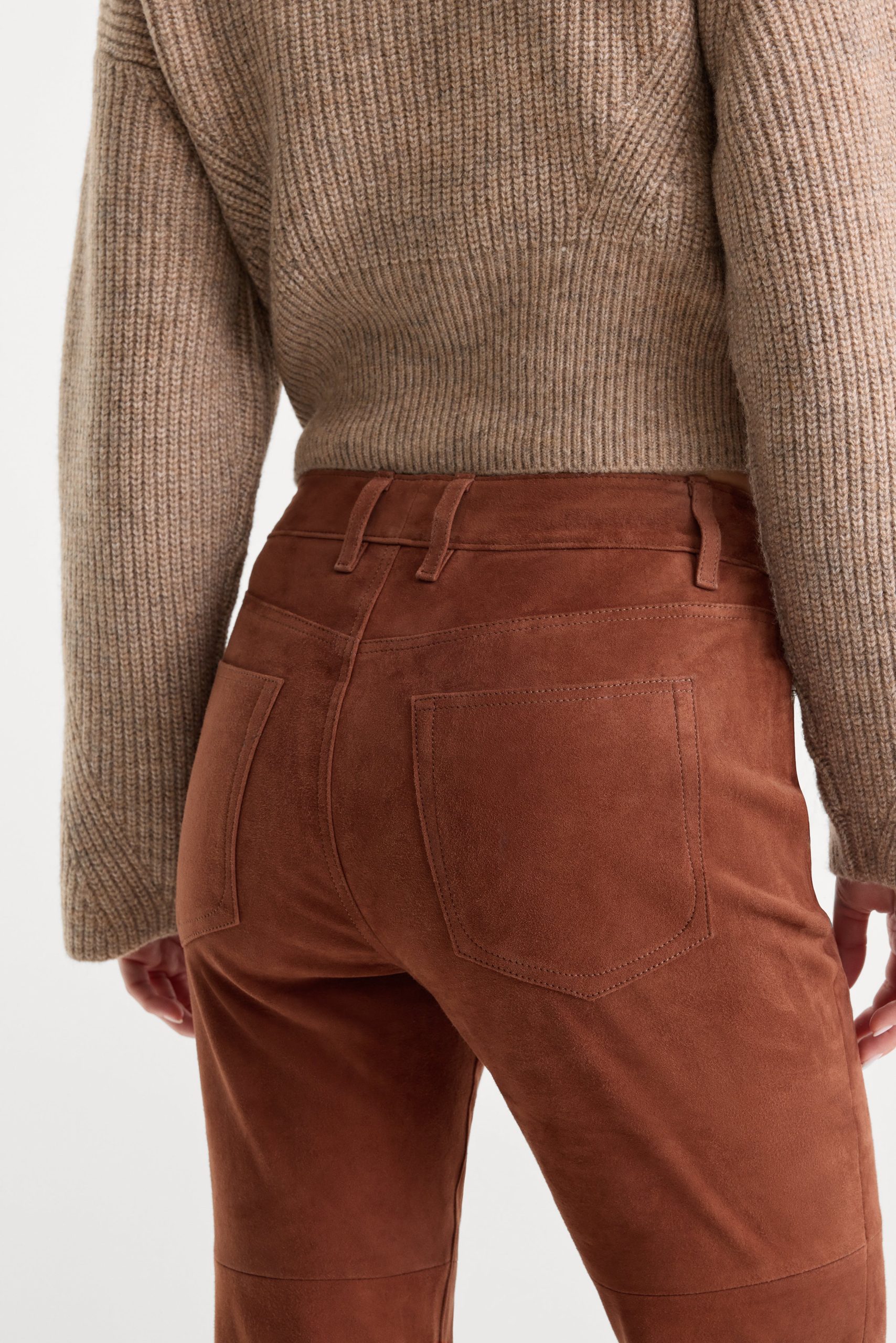 SUEDE GOOD LEGS FLARE PANT | CAFE CLAY - Image 5