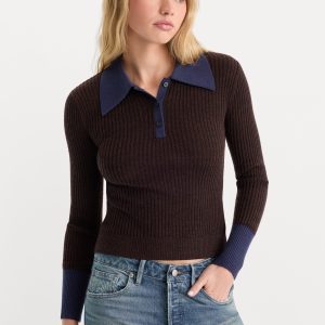THE KNIT POLO SWEATER | ESPRESSO
