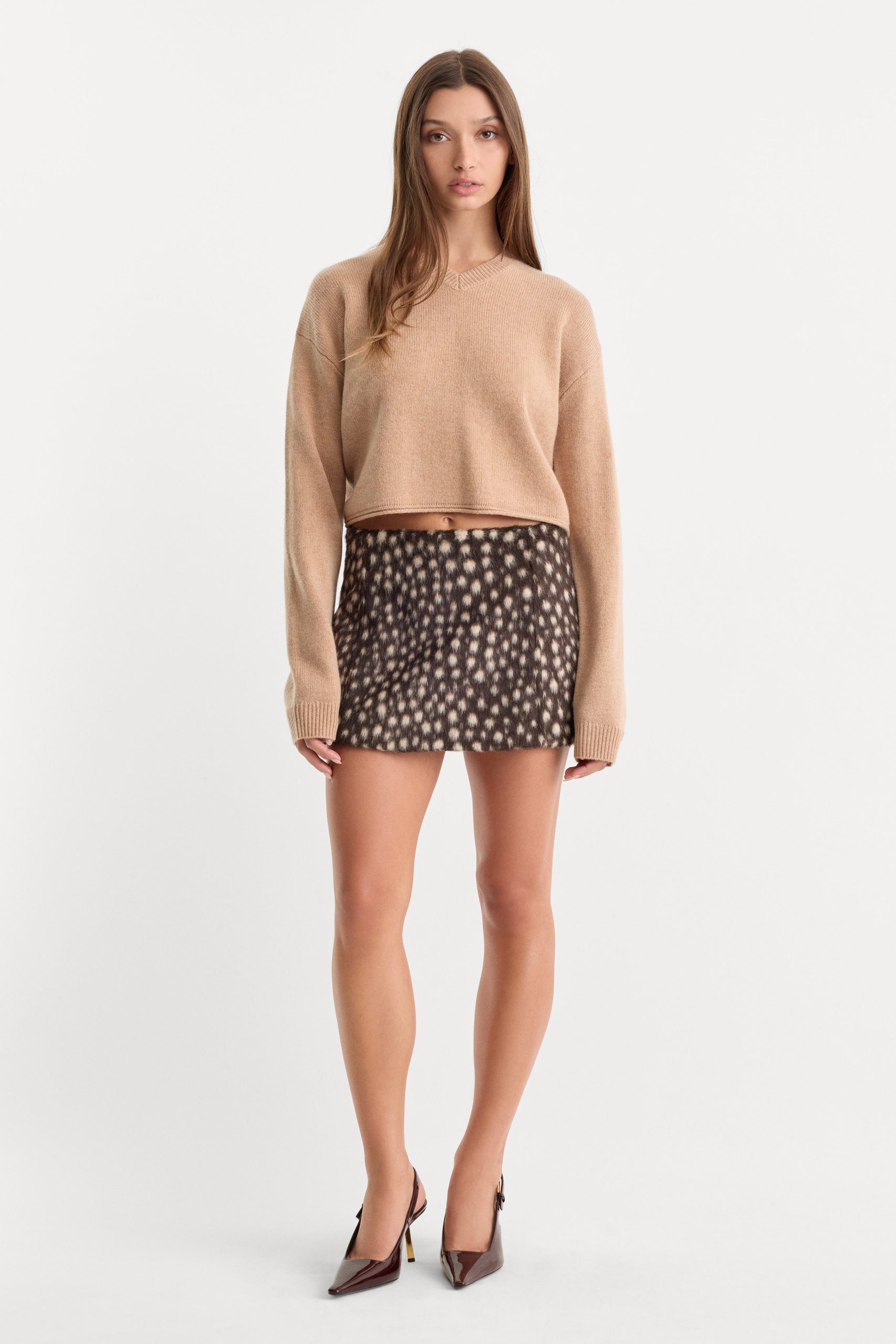 THE PONYHAIR SKIRT | DEEP CHOCOLATE FAWN - Image 3