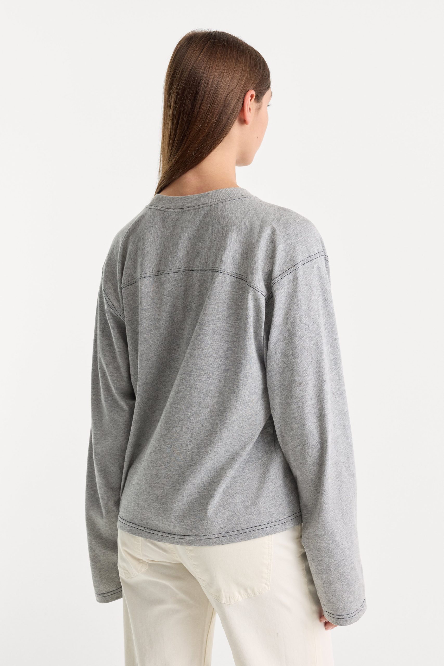THE LONG SLEEVE GYM TEE | GREY MELANGE - Image 6
