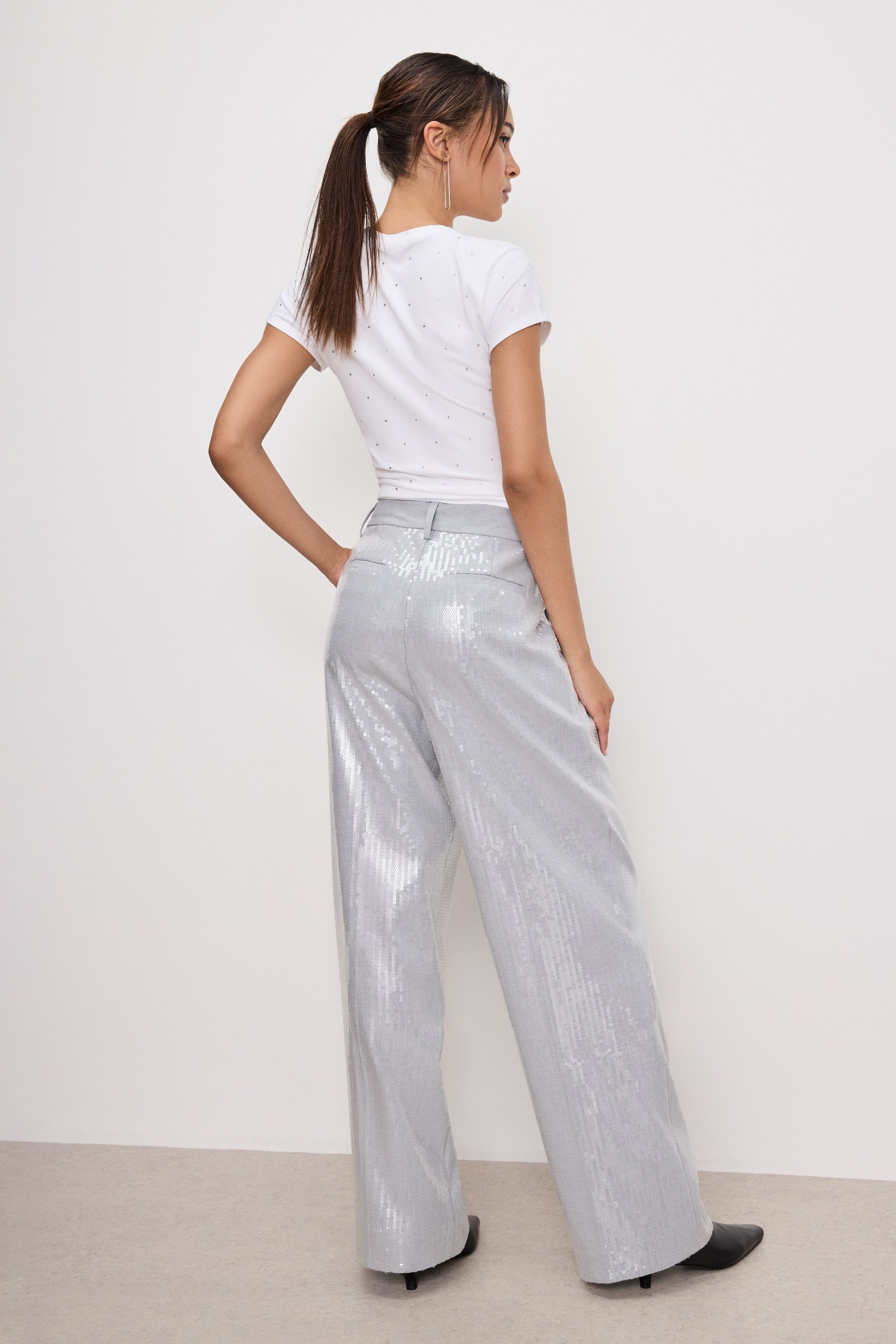GOOD '90s SEQUIN TROUSERS | HEATHER GREY001 - Image 4