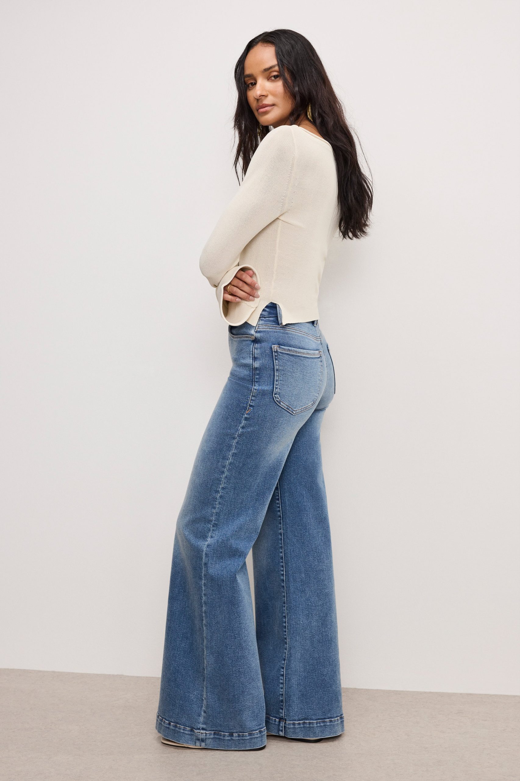 GOOD WAIST PALAZZO COMPRESSION JEANS | INDIGO837 - Image 3