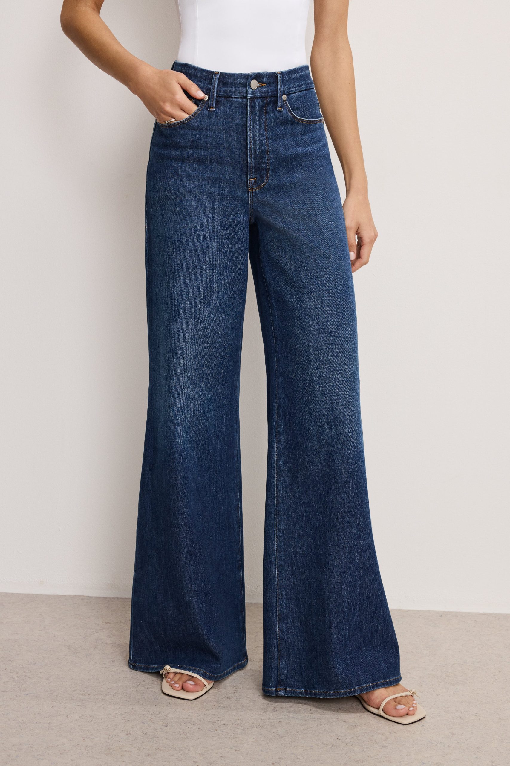 SOFT TECH GOOD WAIST PALAZZO JEANS | INDIGO977 - Image 2