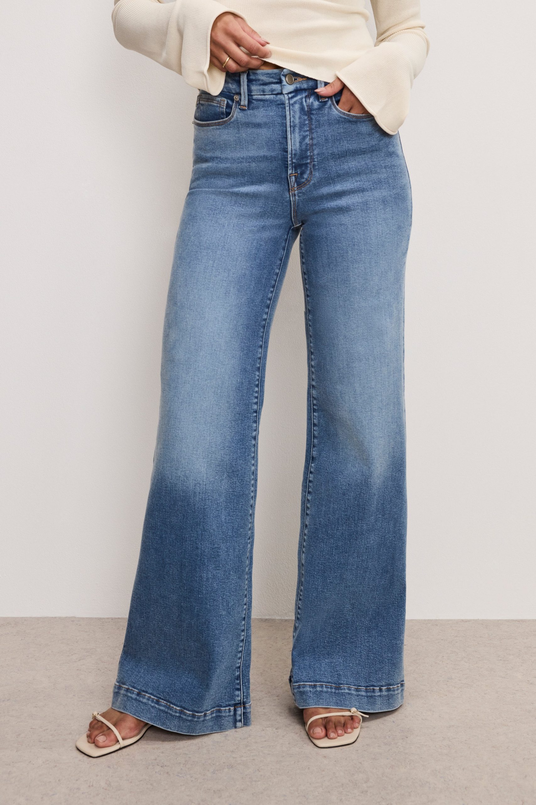 GOOD WAIST PALAZZO COMPRESSION JEANS | INDIGO837 - Image 2