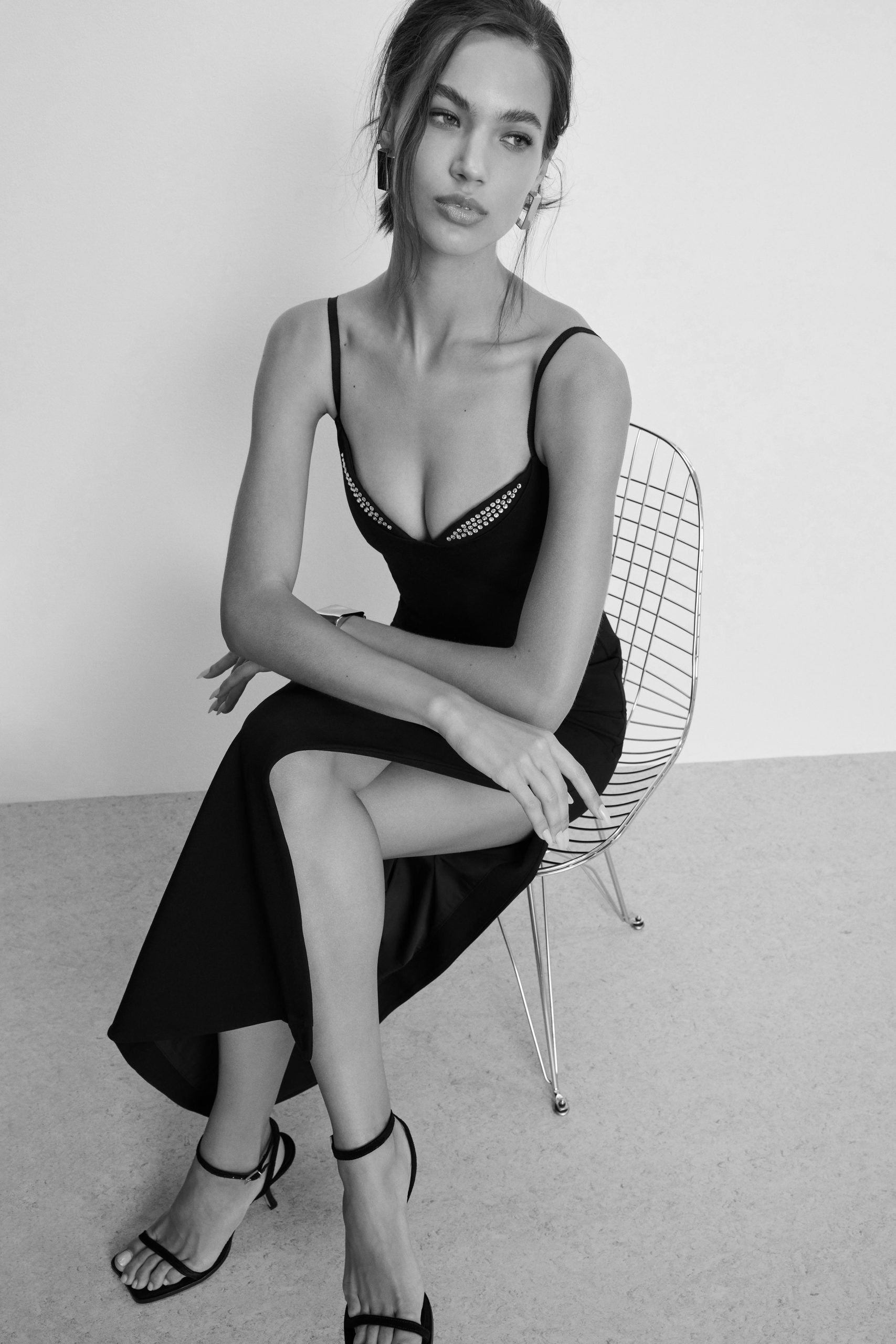 PONTE EMBELLISHED CUP GOWN | BLACK001 - Image 5