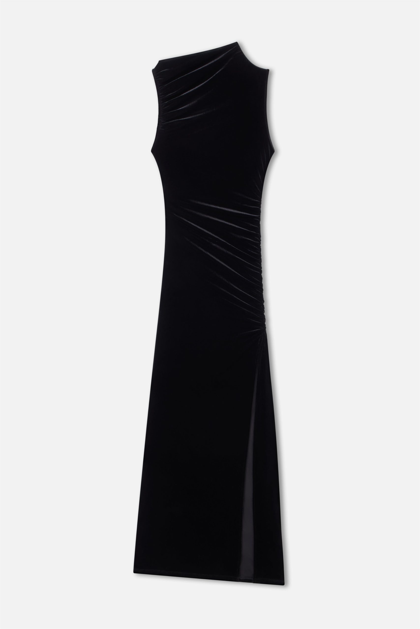 VELVET HIGH NECK MAXI DRESS | BLACK001 - Image 5