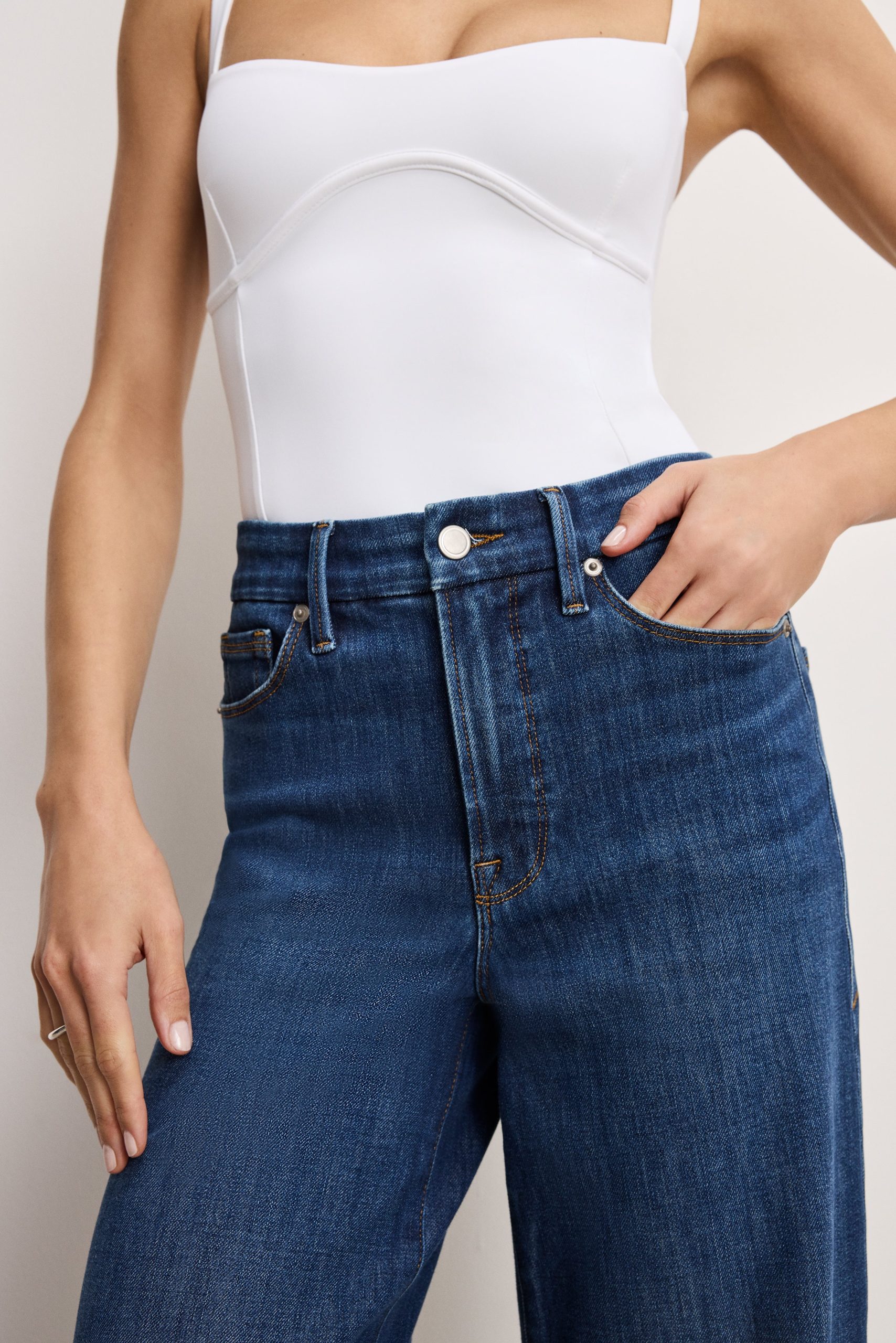 SOFT TECH GOOD WAIST PALAZZO JEANS | INDIGO977 - Image 4
