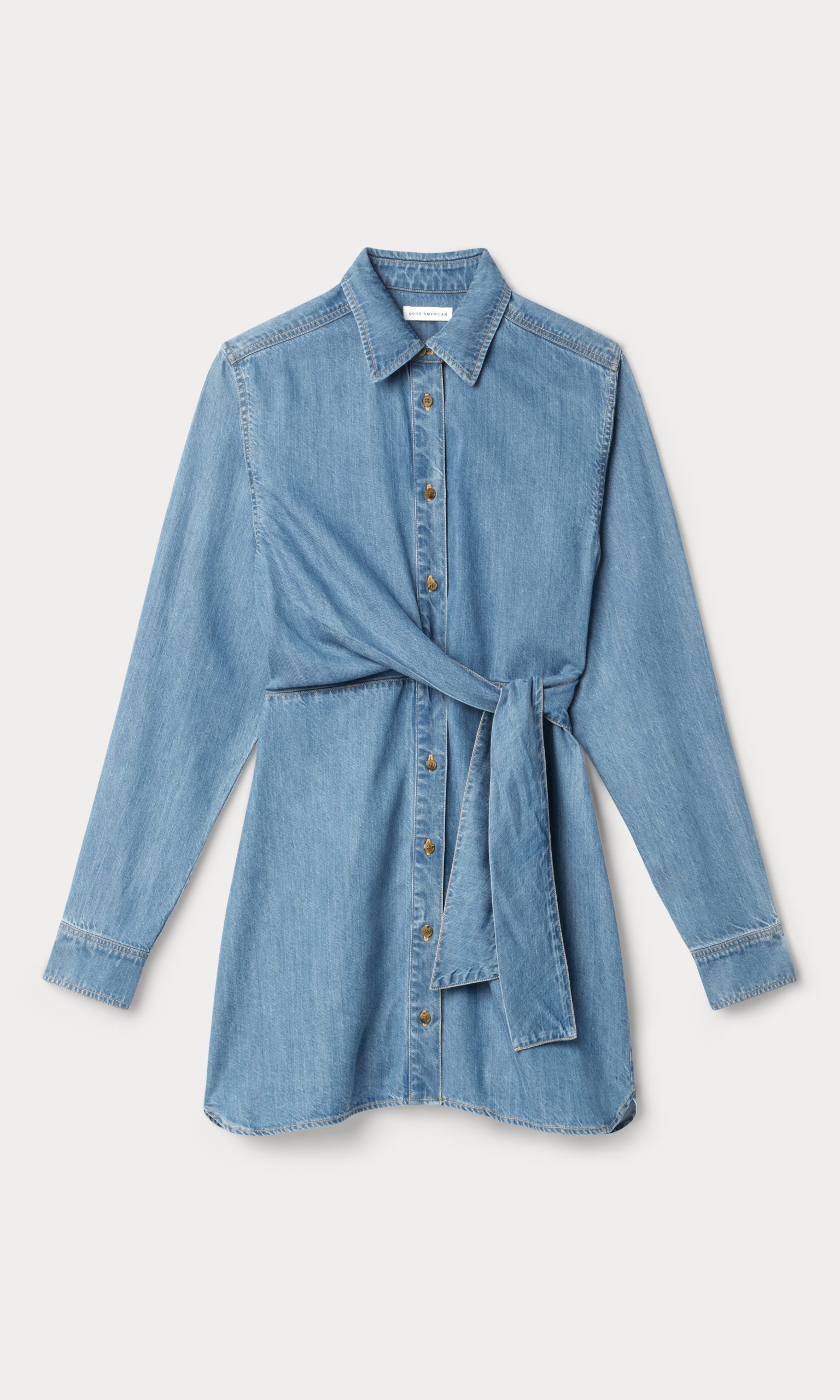 DENIM WRAP SHIRT DRESS | INDIGO266 - Image 5
