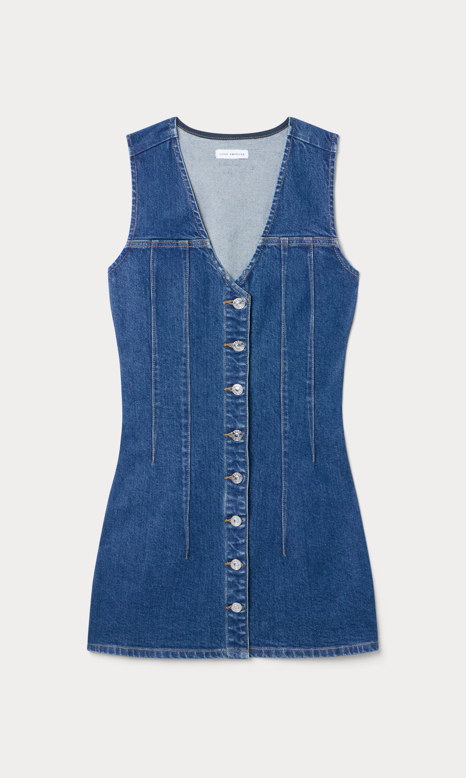 THE DENIM V NECK DRESS | INDIGO1265 - Image 5