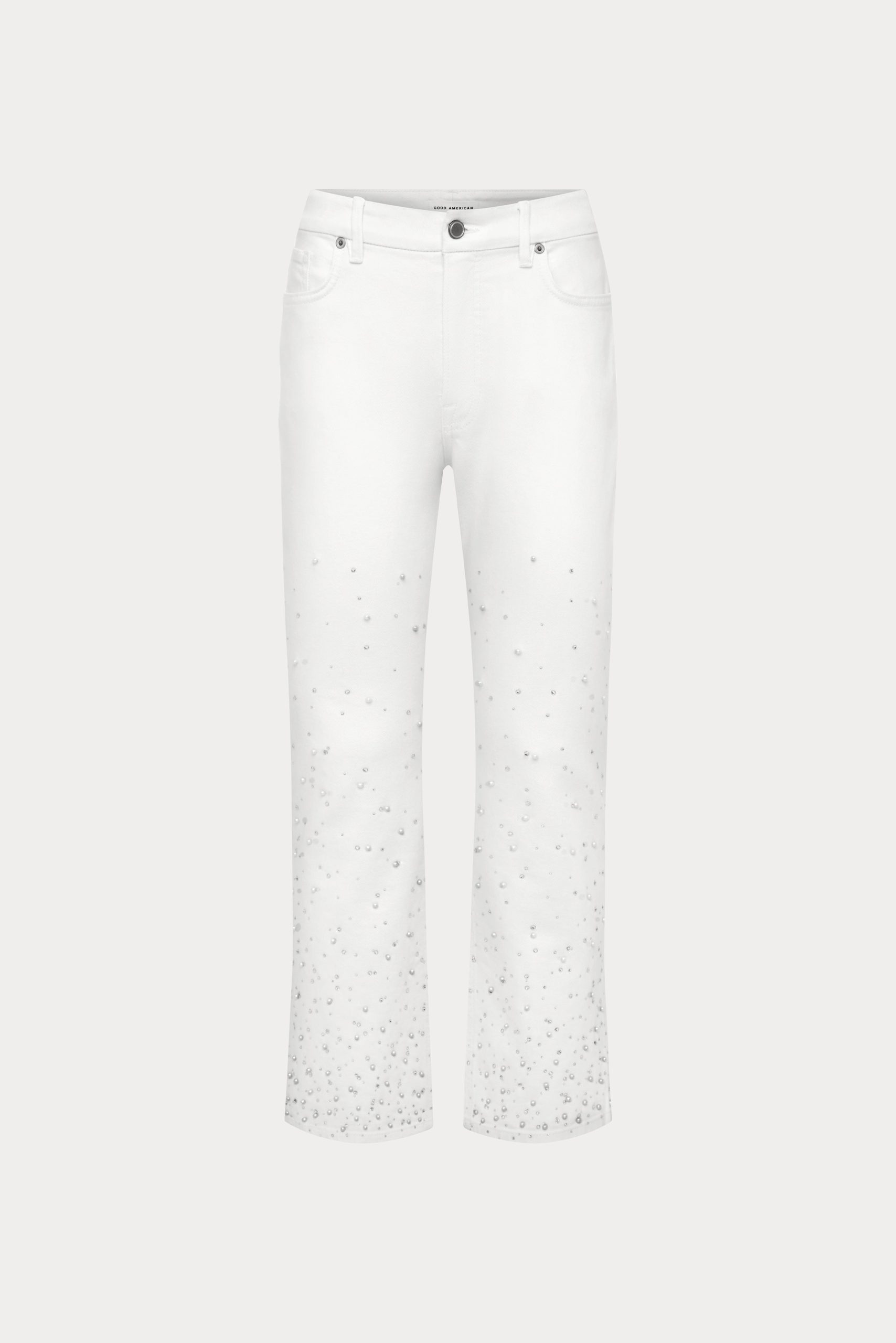GOOD ICON STRAIGHT ANKLE PEARL JEANS | WHITE001 - Image 7