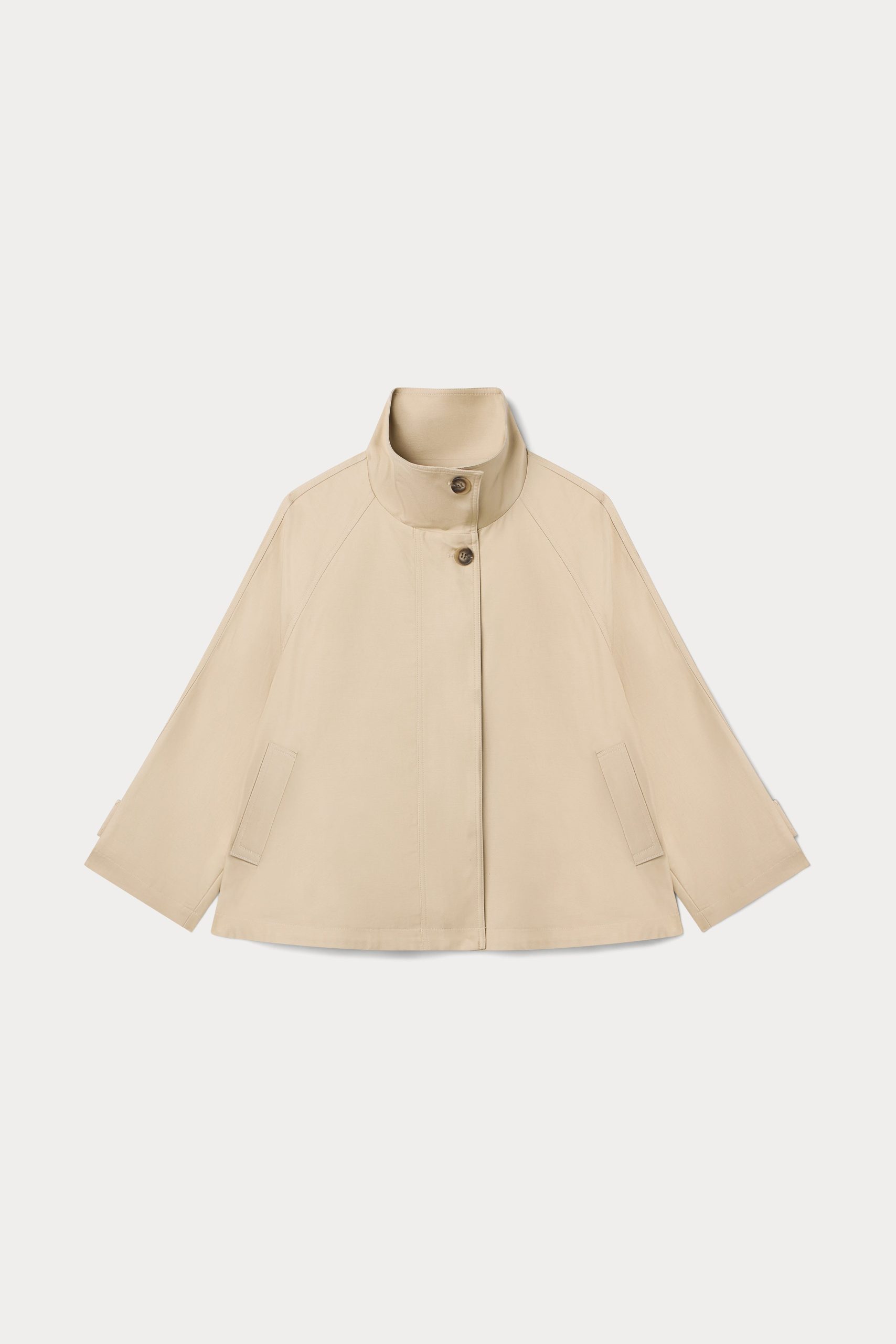 THE FUNNEL NECK TRENCH | LIGHT TAUPE - Image 5
