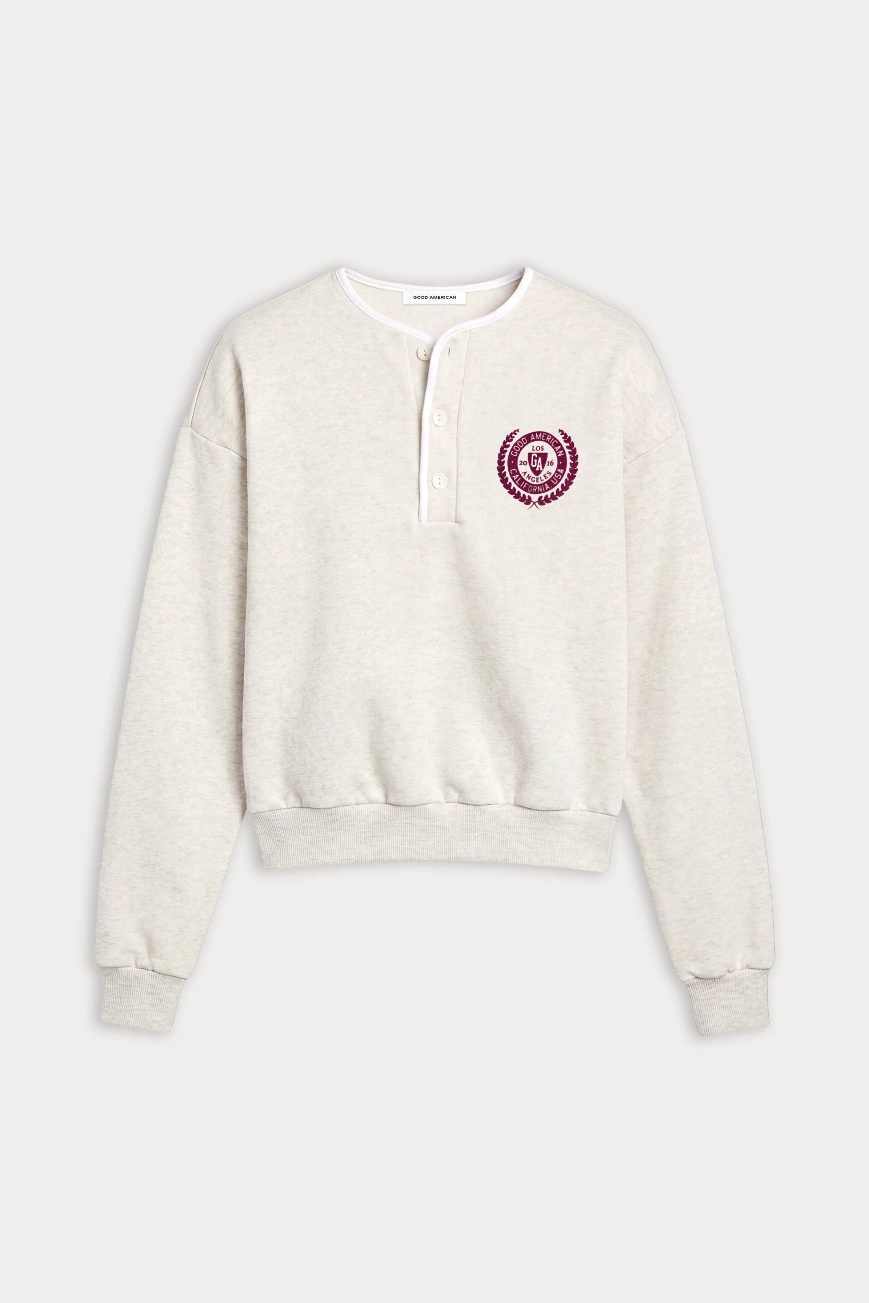 THE BRUSHED FLEECE HENLEY | OATMEAL