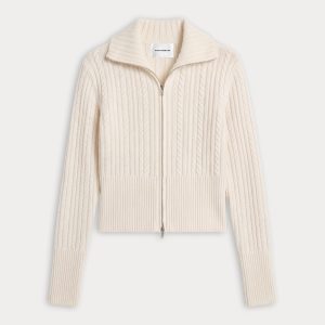 THE CABLE ZIP UP | CHALK