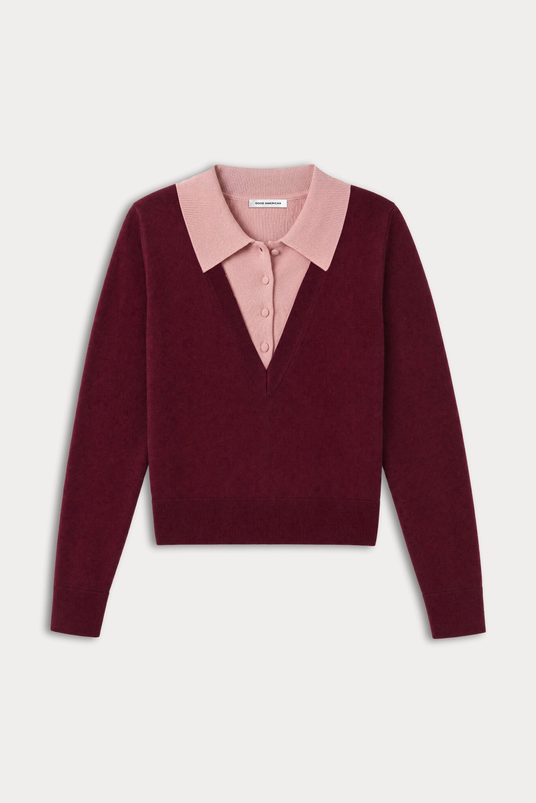 THE TWO IN ONE SWEATER | BERRY NOIR WITH BLUSH - Image 5
