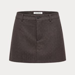 THE TROUSER MINI SKIRT | CHARCOAL MINI HOUNDSTOOTH