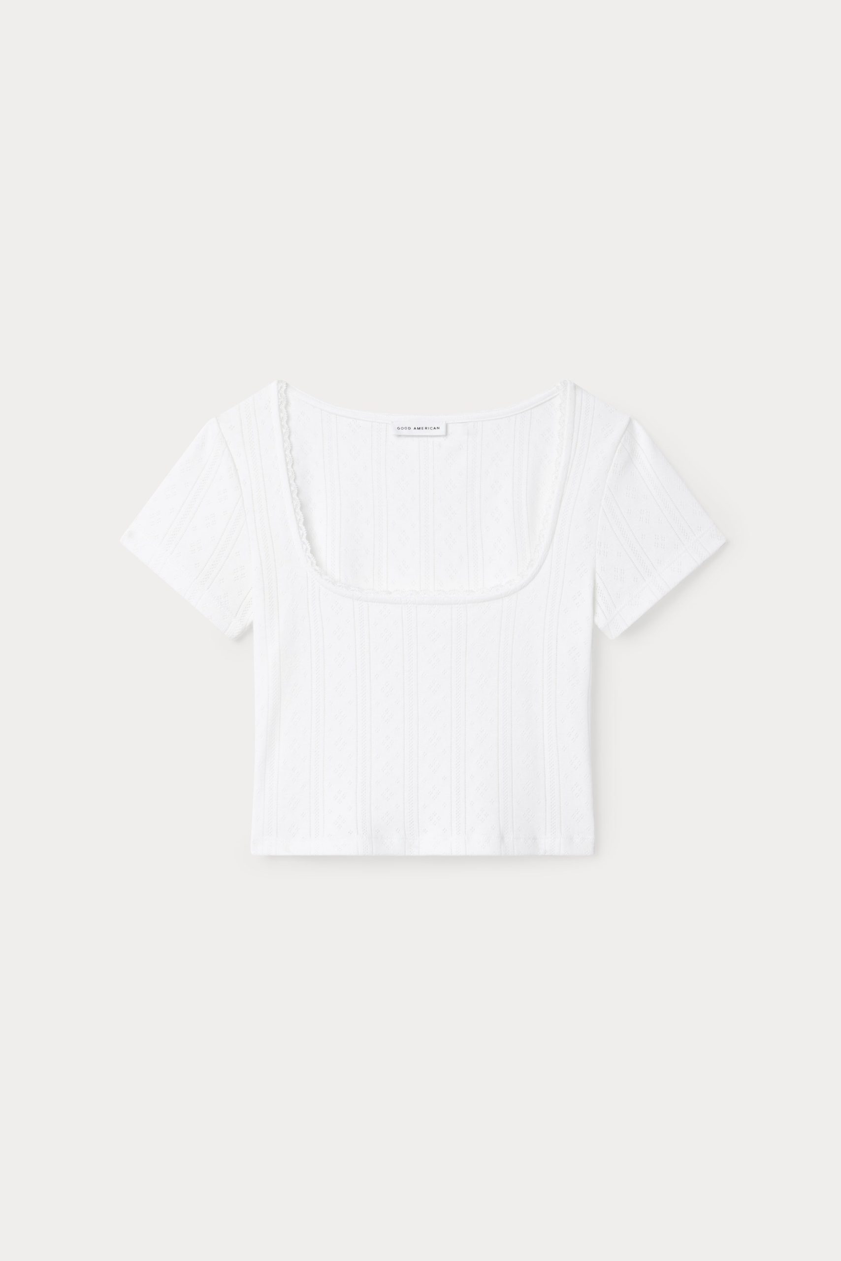 THE POINTELLE SQUARE NECK TOP | WHITE001 - Image 6