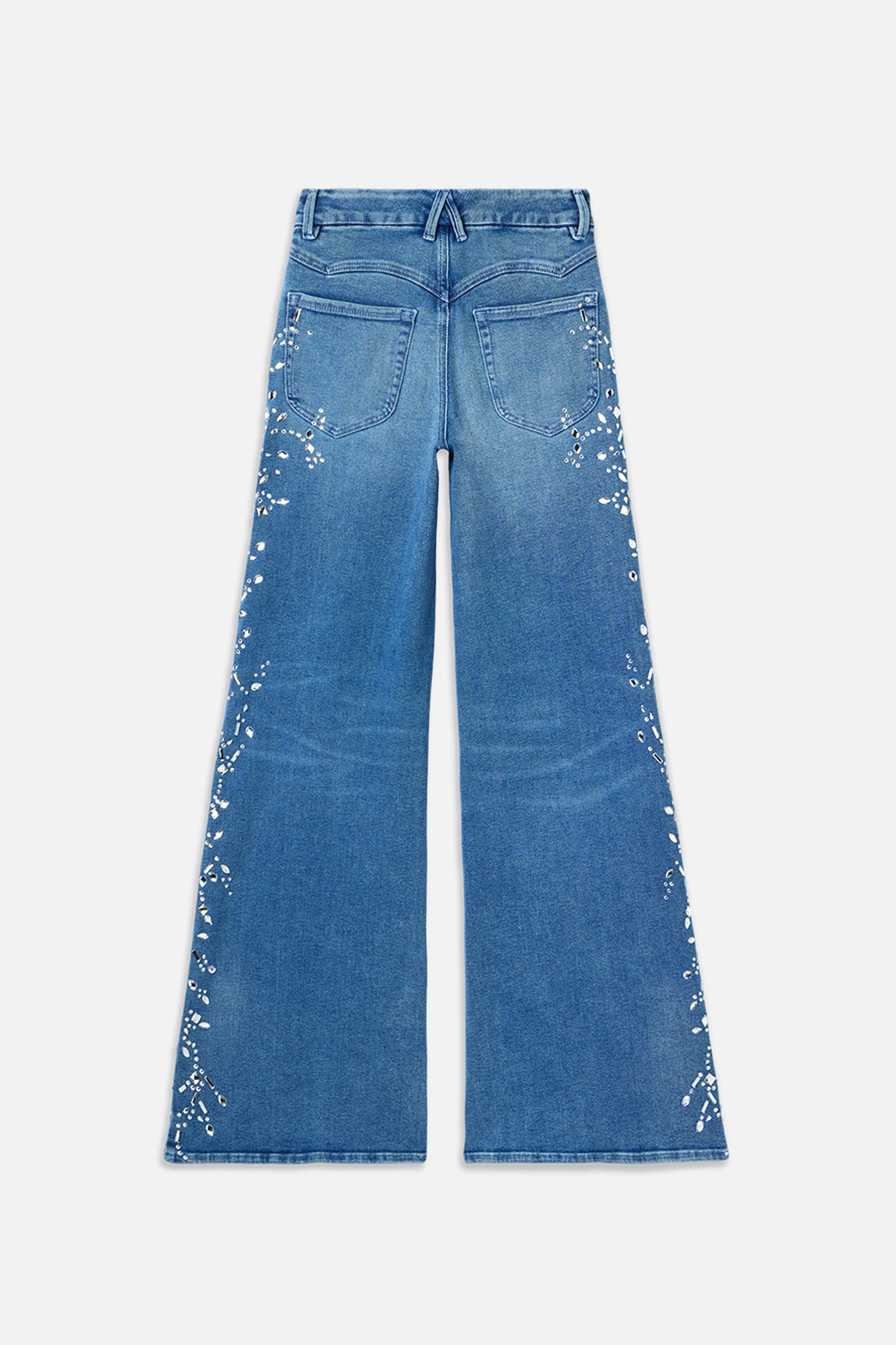 DOLLY JOLEANS CRYSTAL WIDE JEANS | INDIGO1089 - Image 8