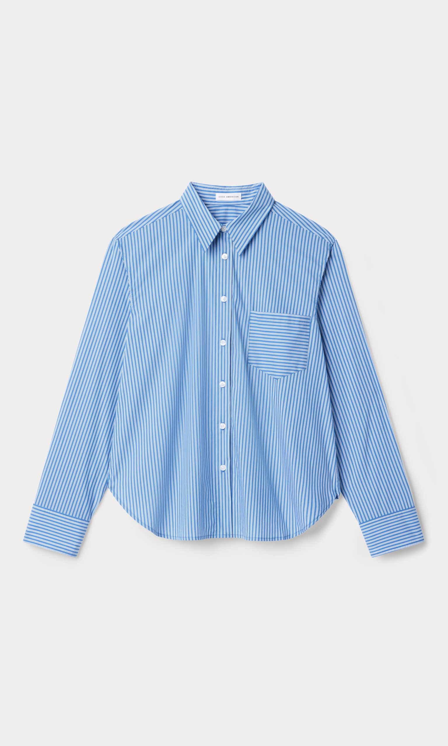 POPLIN CLASSIC BOXY SHIRT | BLUE & WHITE STRIPE - Image 5