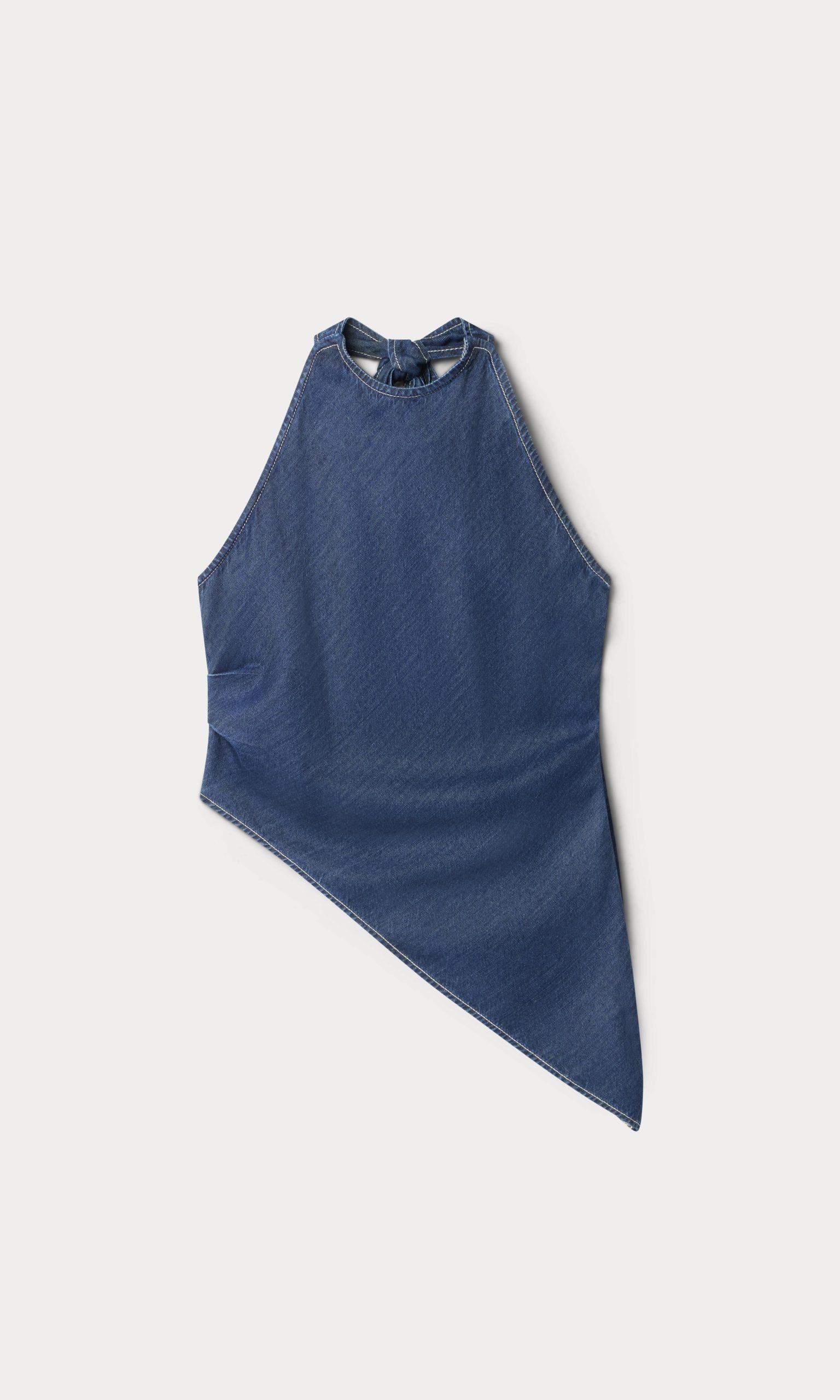 ASYMMETRIC HEM HALTER TOP | INDIGO1187 - Image 6