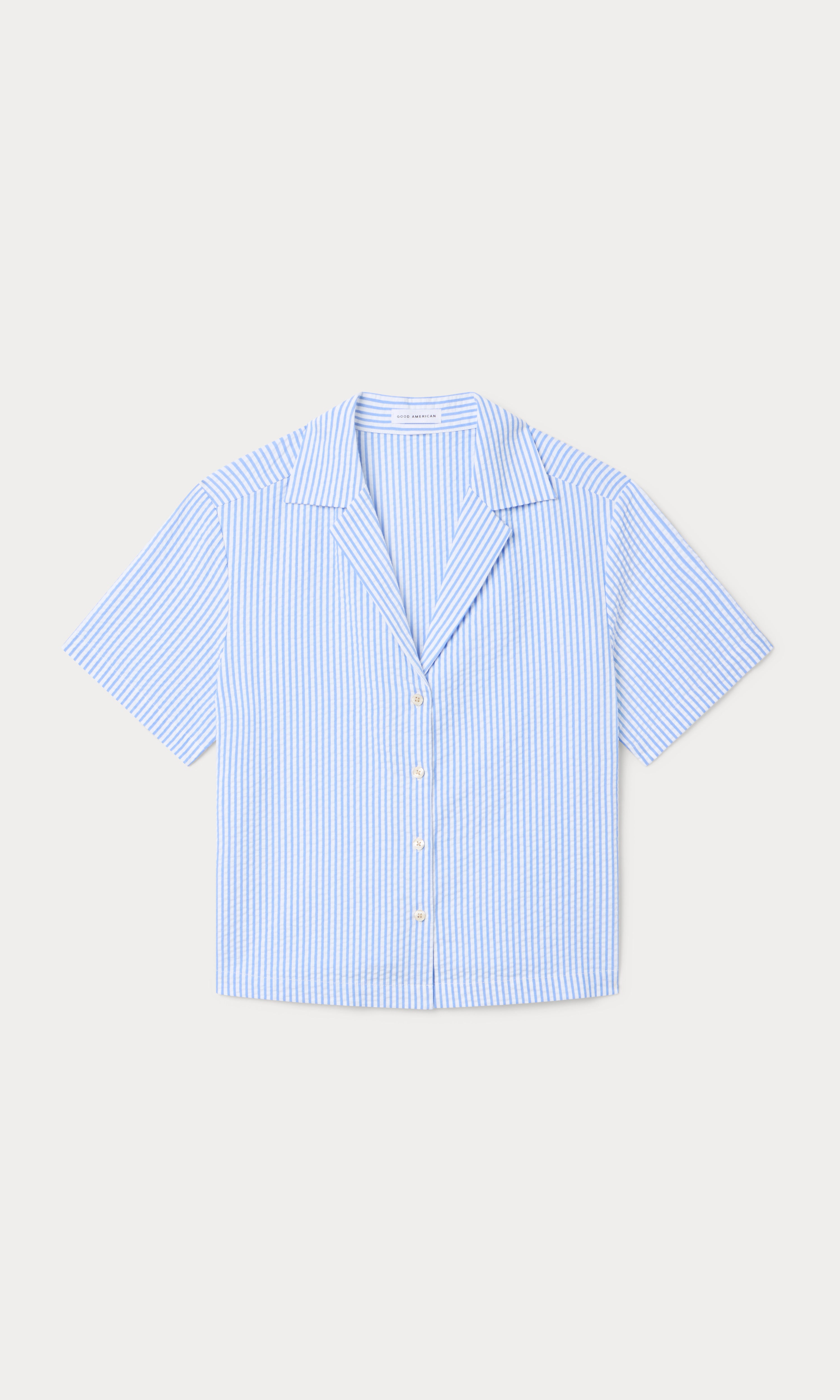 THE SEERSUCKER CAMP SHIRT | BLUE STRIPE - Image 6