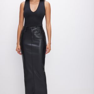 SCULPTING DEEP V TANK BODYSUIT | BLACK001