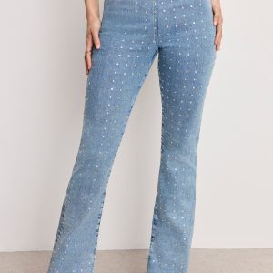 DOLLY CRYSTAL DENIM PULL ON PANTS | INDIGO1023