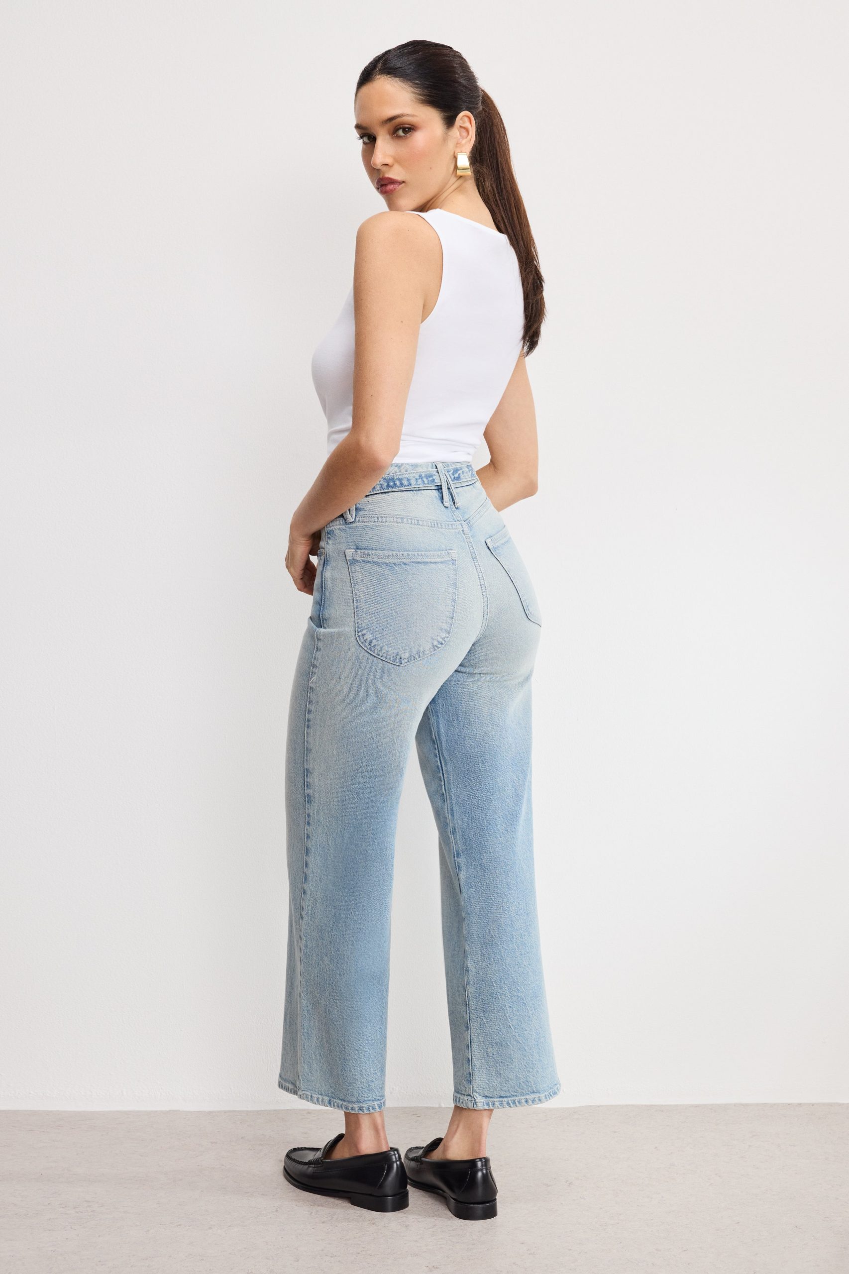GOOD WAIST PALAZZO CROPPED JEANS | INDIGO999 - Image 3