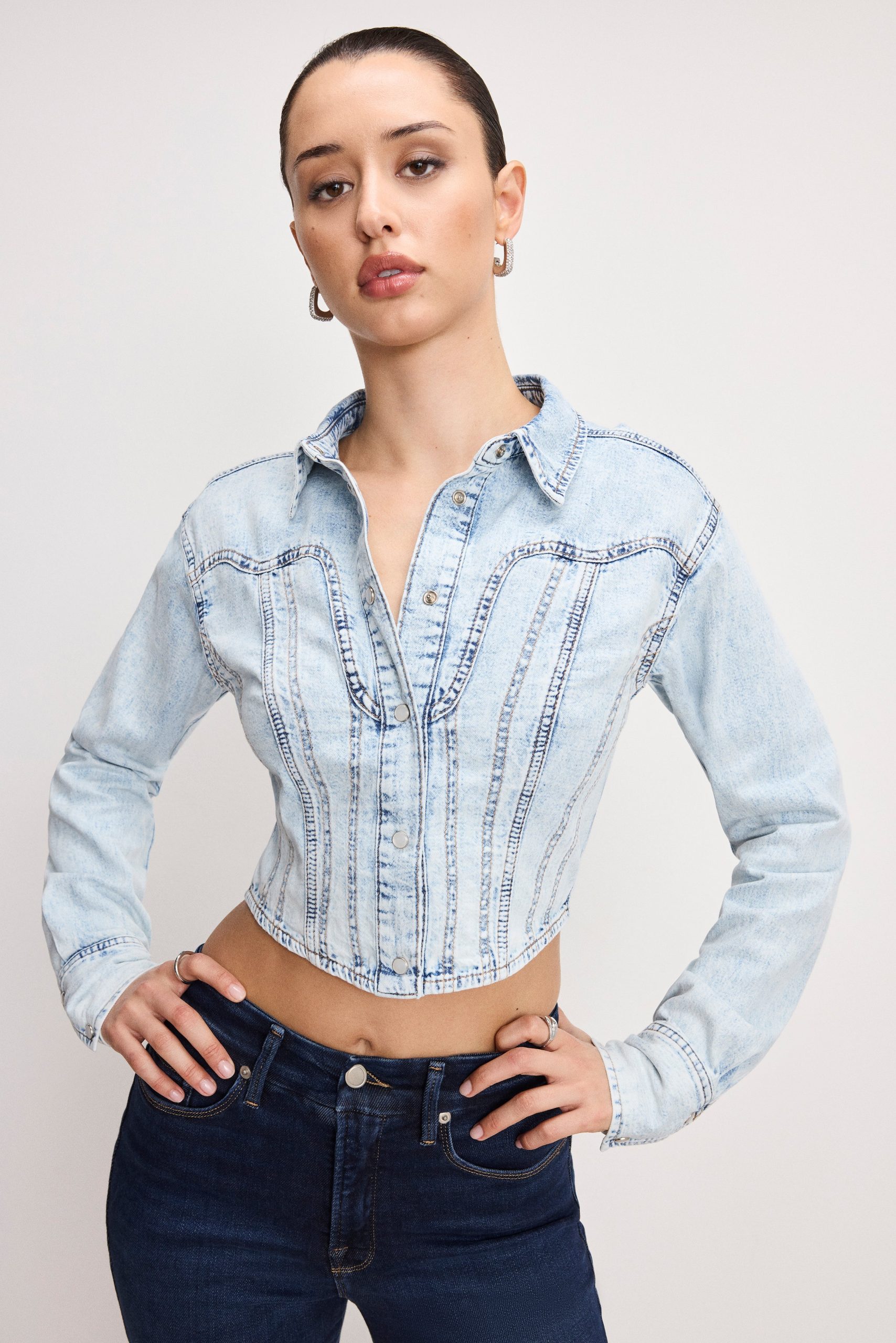 DOLLY DENIM CORSET SHIRT | INDIGO1021 - Image 5