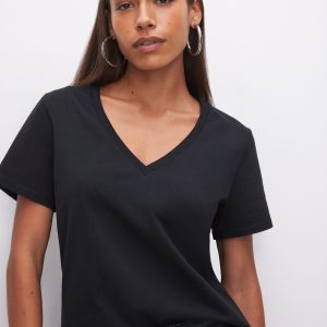 COTTON CLASSIC V-NECK TEE | BLACK001