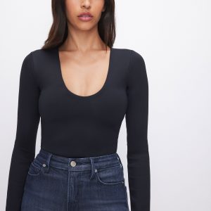 SCULPTING SCOOP NECK BODYSUIT | BLACK001