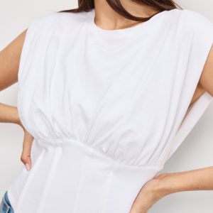 SLEEVELESS CORSET TOP | WHITE001