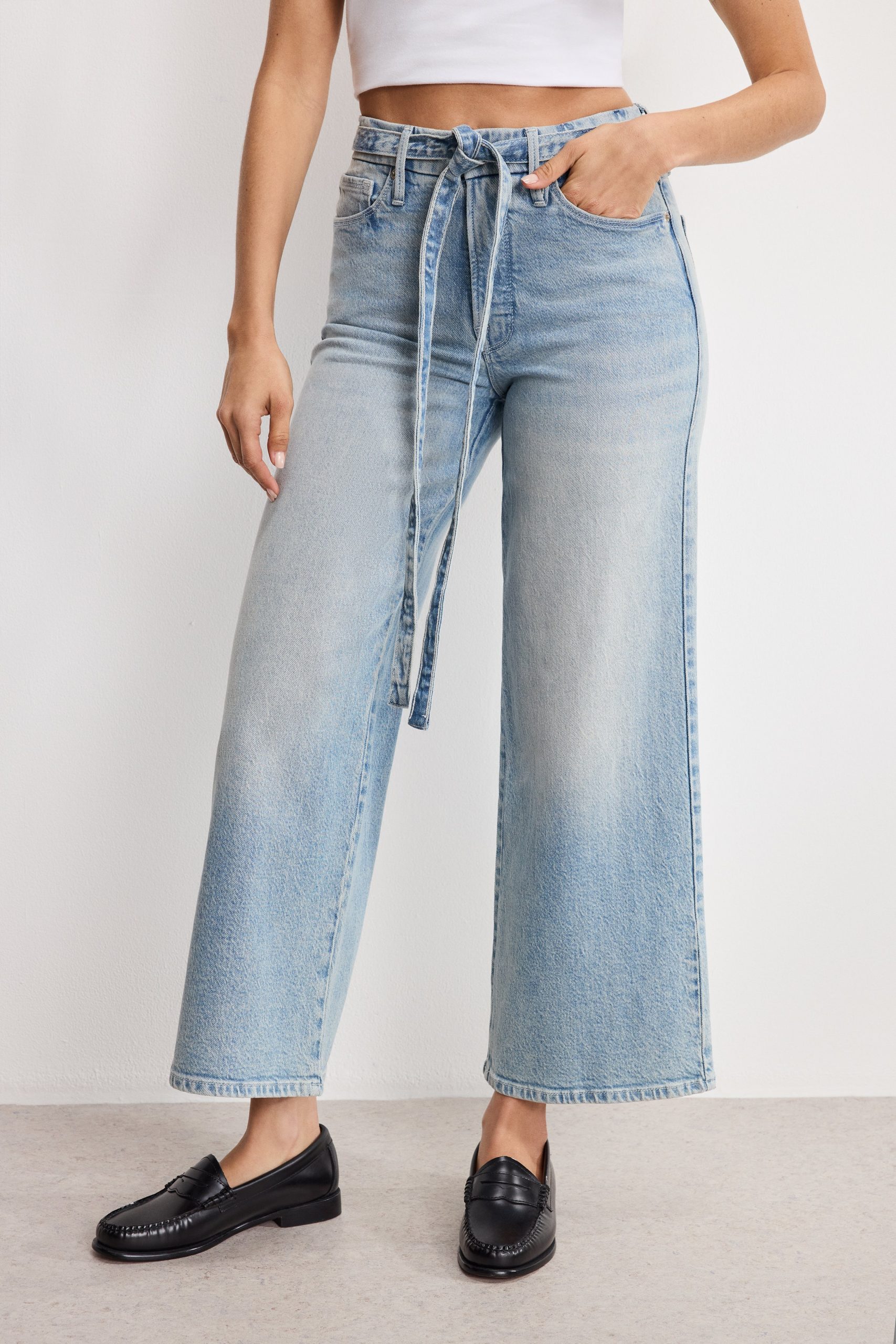 GOOD WAIST PALAZZO CROPPED JEANS | INDIGO999 - Image 4