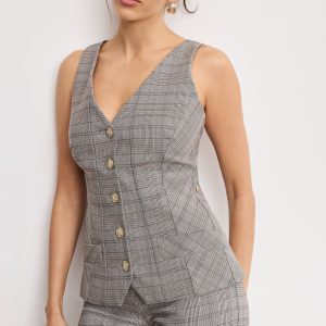 PLAID VEST | GLEN PLAID001