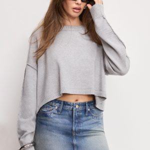 COZY KNIT CREW NECK | MELANGE GREY