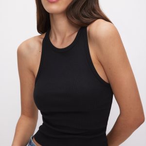 MICRO RIB CREWNECK TANK | BLACK001
