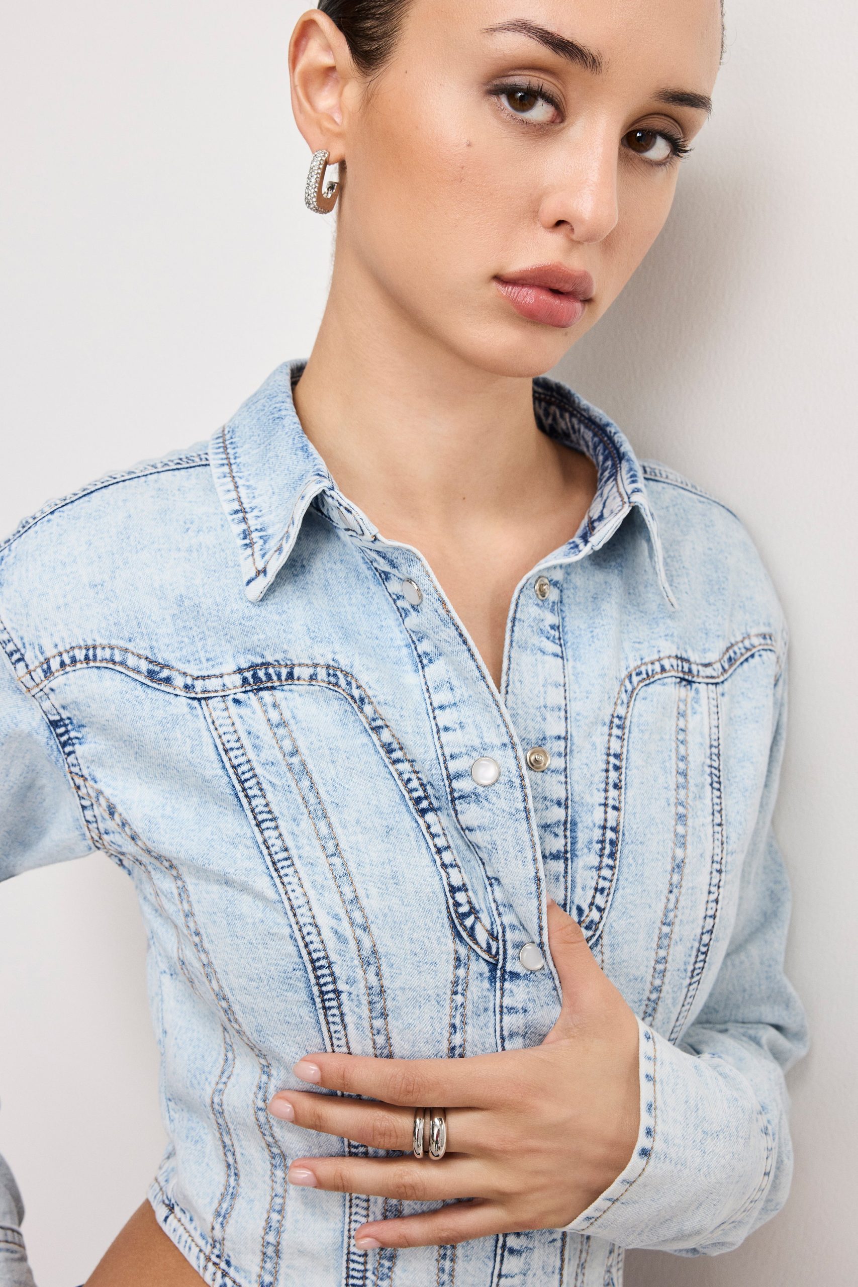 DOLLY DENIM CORSET SHIRT | INDIGO1021 - Image 4