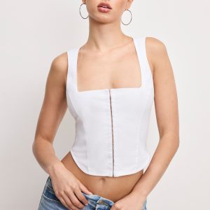 DOLLY POPLIN BUSTIER | WHITE001