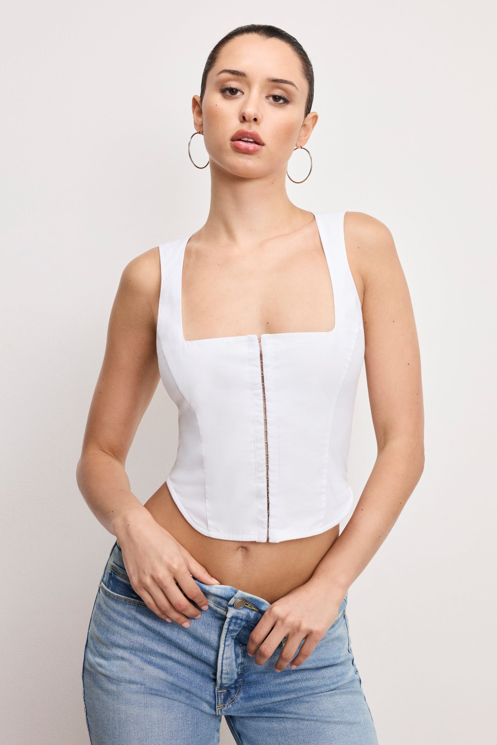 DOLLY POPLIN BUSTIER | WHITE001