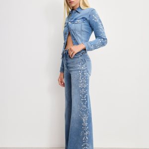 DOLLY JOLEANS CRYSTAL WIDE JEANS | INDIGO1089