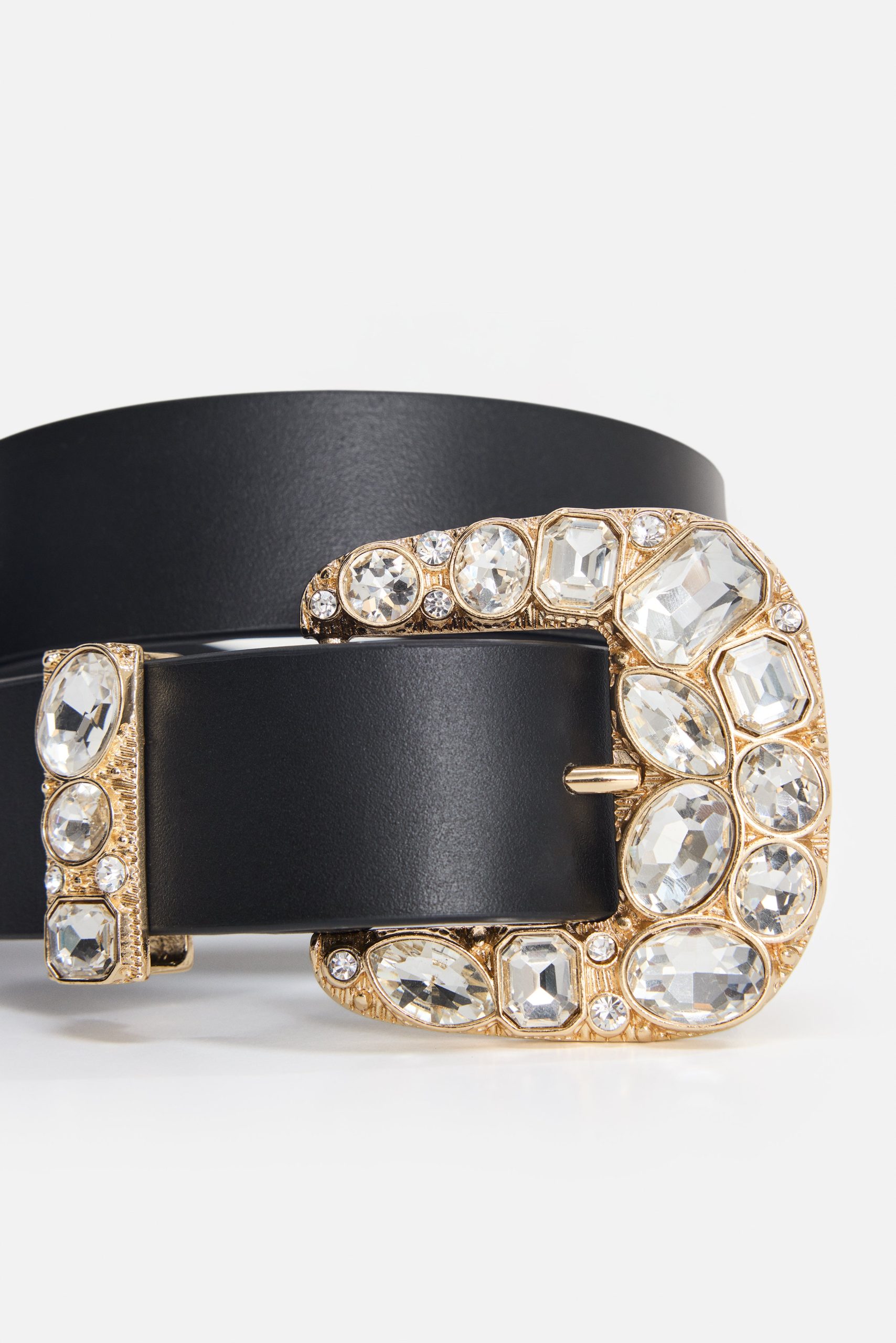 DOLLY CLASSIC CRYSTAL LEATHER BELT | BLACK001 - Image 2